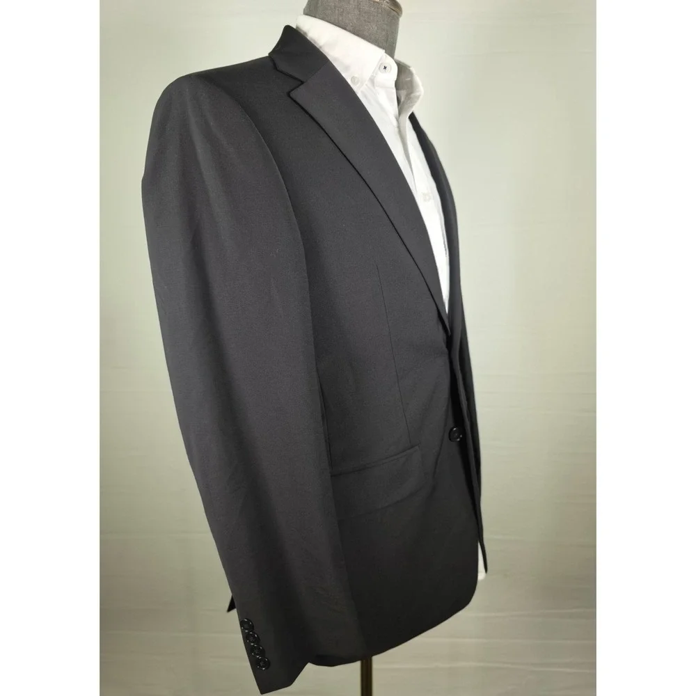 Calvin Klein Sport Coat Maxwell Men 38R Black Wool Blend Quiet Luxury Office NWT